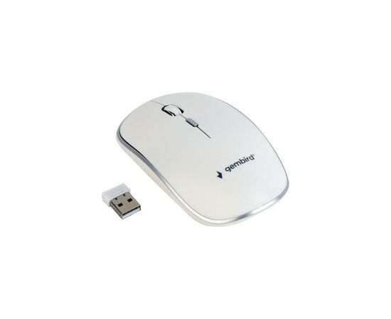 Мышка Gembird MUSW-4B-01-W White (MUSW-4B-01-W), изображение 2 Мышка Gembird MUSW-4B-01-W White (MUSW-4B-01-W), изображение 2