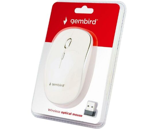 Мышка Gembird MUSW-4B-01-W White (MUSW-4B-01-W), изображение 3 Мышка Gembird MUSW-4B-01-W White (MUSW-4B-01-W), изображение 3