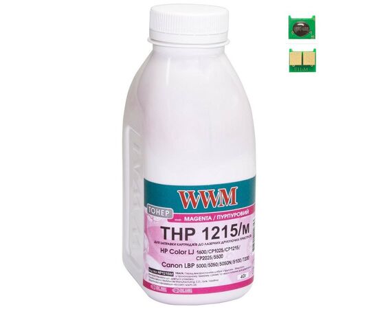 Тонер HP CLJ CP1215/CP1515/CM1312 40г Magenta +chip WWM (TC1215M)