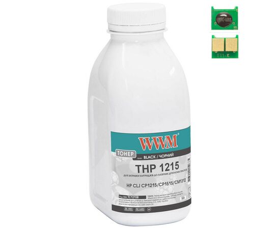 Тонер HP CLJ CP1215/CP1515/CM1312 55г Black +chip WWM (TC1215B)