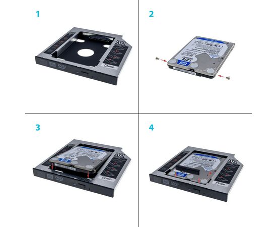 Фрейм-переходник Grand-X HDD 2,5'' SATA2/SATA3 (HDC-25С), изображение 4 Фрейм-переходник Grand-X HDD 2,5'' SATA2/SATA3 (HDC-25С), изображение 4
