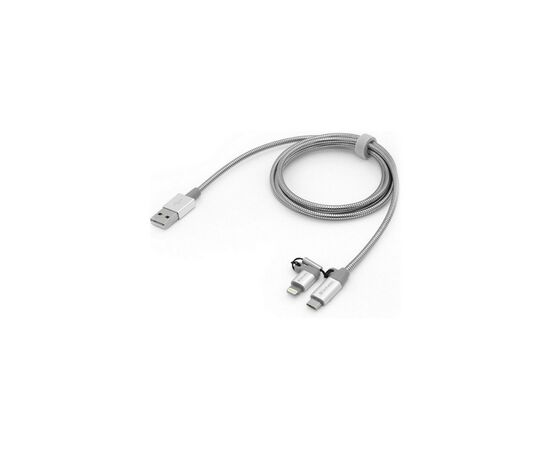 Дата кабель USB 2.0 AM to Lightning + Micro 5P 1.0m silver Verbatim (48869), зображення 2 Дата кабель USB 2.0 AM to Lightning + Micro 5P 1.0m silver Verbatim (48869), зображення 2