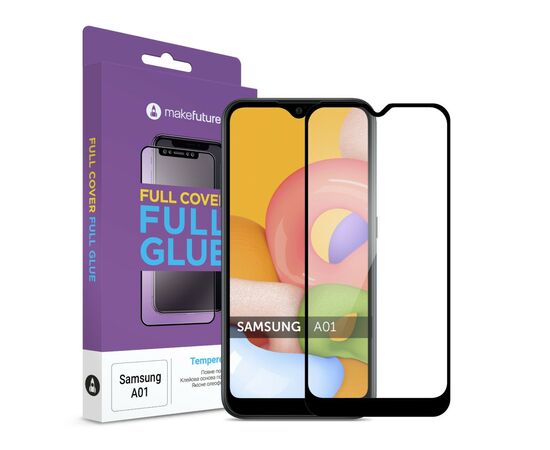 Стекло защитное MakeFuture Samsung A01 Full Cover Full Glue (MGF-SA01)