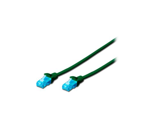 Патч-корд 3м, UTP, cat.5e, AWG 26/7, CCA, PVC, green Digitus (DK-1512-030/G)