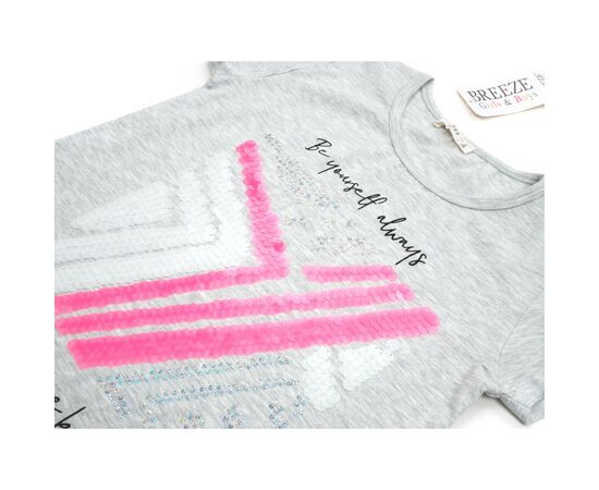 Футболка дитяча Breeze з паєтками (14300-134G-gray), зображення 3 Футболка дитяча Breeze з паєтками (14300-134G-gray), зображення 3