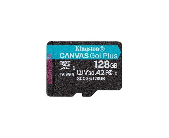 Карта пам'яті Kingston 128GB microSD class 10 UHS-I U3 A2 Canvas Go Plus (SDCG3/128GBSP)