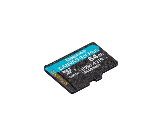 Карта памяти Kingston 64GB microSD class 10 UHS-I U3 A2 Canvas Go Plus (SDCG3/64GBSP), изображение 2 Карта памяти Kingston 64GB microSD class 10 UHS-I U3 A2 Canvas Go Plus (SDCG3/64GBSP), изображение 2