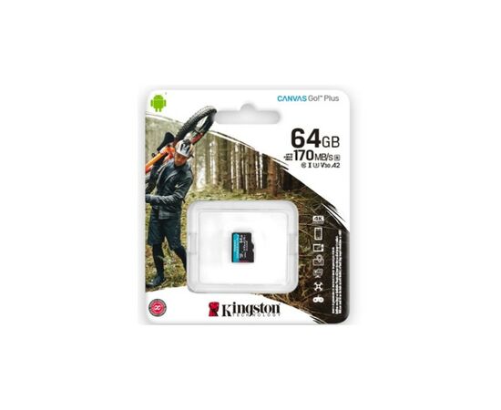 Карта памяти Kingston 64GB microSD class 10 UHS-I U3 A2 Canvas Go Plus (SDCG3/64GBSP), изображение 3 Карта памяти Kingston 64GB microSD class 10 UHS-I U3 A2 Canvas Go Plus (SDCG3/64GBSP), изображение 3