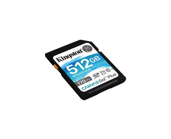 Карта памяти Kingston 512GB SDXC class 10 UHS-I U3 Canvas Go Plus (SDG3/512GB), изображение 2 Карта памяти Kingston 512GB SDXC class 10 UHS-I U3 Canvas Go Plus (SDG3/512GB), изображение 2