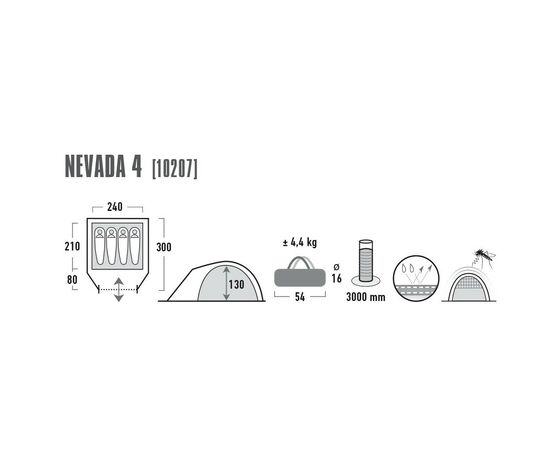 Палатка High Peak Nevada 4 Dark Grey/Red (926274), изображение 4 Палатка High Peak Nevada 4 Dark Grey/Red (926274), изображение 4