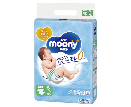 Подгузник Moony S 4-8 кг 84 шт (4903111244102)