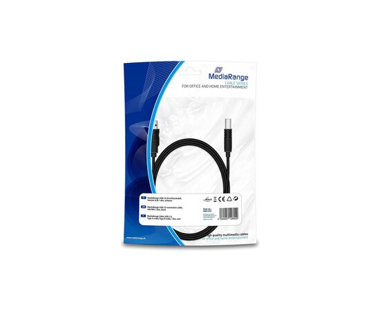 Кабель для принтера USB 2.0 AM/BM 1.8m Mediarange (MRCS101)
