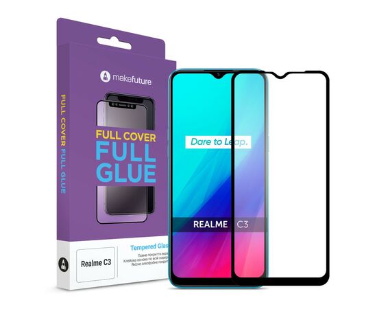 Стекло защитное MakeFuture Realme C3 Full Cover Full Glue (MGF-RC3)