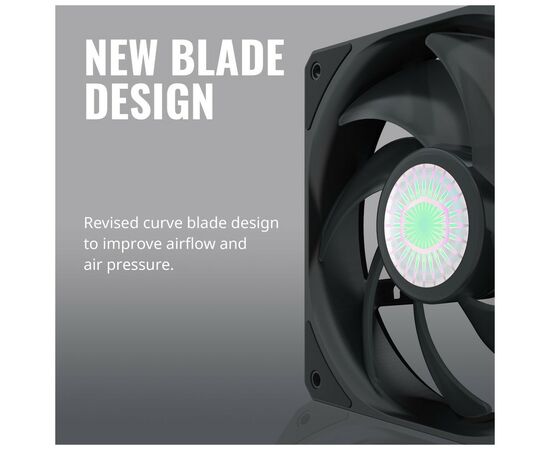 Кулер для корпуса CoolerMaster Master SickleFlow 120 Black (MFX-B2NN-18NPK-R1), изображение 6 Кулер для корпуса CoolerMaster Master SickleFlow 120 Black (MFX-B2NN-18NPK-R1), изображение 6