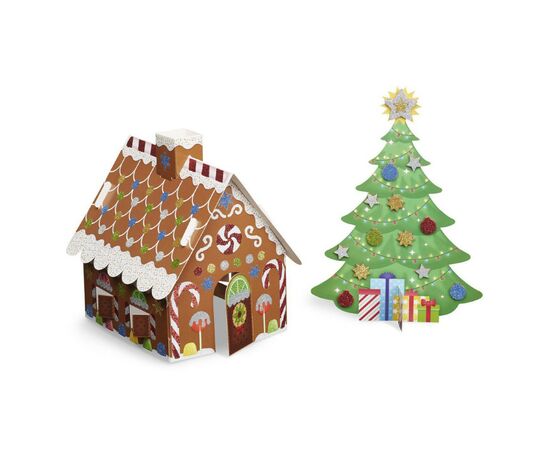 Набор для творчества Melissa&Doug Объемные блестящие наклейки Рождественская елка и пряничный (MD8404), изображение 3
