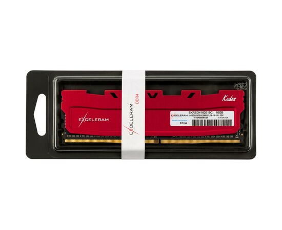 Модуль пам'яті для комп'ютера DDR4 16GB 2666 MHz Red Kudos eXceleram (EKRED4162619C), зображення 3 Модуль пам'яті для комп'ютера DDR4 16GB 2666 MHz Red Kudos eXceleram (EKRED4162619C), зображення 3