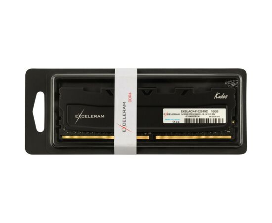 Модуль пам'яті для комп'ютера DDR4 16GB 2666 MHz Black Kudos eXceleram (EKBLACK4162619C), зображення 3 Модуль пам'яті для комп'ютера DDR4 16GB 2666 MHz Black Kudos eXceleram (EKBLACK4162619C), зображення 3
