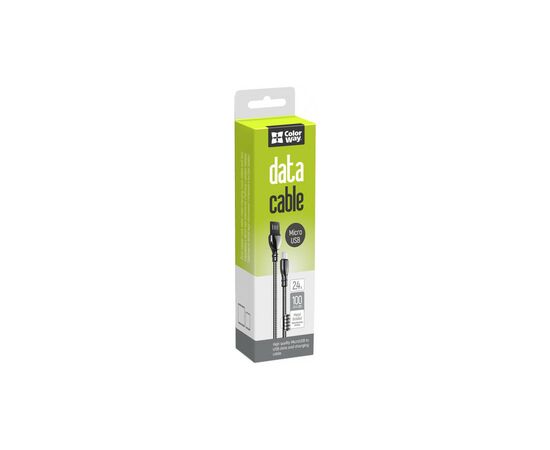 Дата кабель USB 2.0 AM to Micro 5P 1.0m metal spring black ColorWay (CW-CBUM014-BK), изображение 3 Дата кабель USB 2.0 AM to Micro 5P 1.0m metal spring black ColorWay (CW-CBUM014-BK), изображение 3
