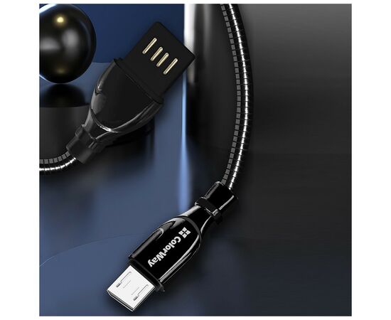 Дата кабель USB 2.0 AM to Micro 5P 1.0m metal spring black ColorWay (CW-CBUM014-BK), изображение 7 Дата кабель USB 2.0 AM to Micro 5P 1.0m metal spring black ColorWay (CW-CBUM014-BK), изображение 7