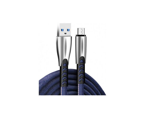 Дата кабель USB 2.0 AM to Micro 5P 1.0m zinc alloy blue ColorWay (CW-CBUM011-BL)