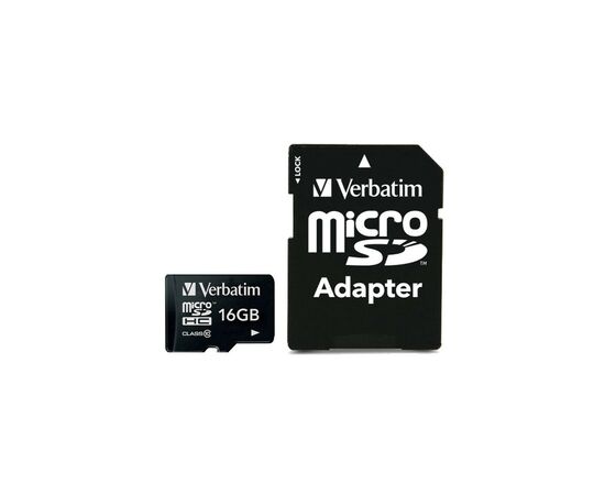 Карта пам'яті Verbatim 16GB microSDHC Class 10 (44082), зображення 2 Карта пам'яті Verbatim 16GB microSDHC Class 10 (44082), зображення 2