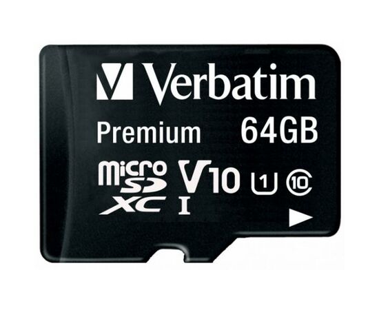 Карта памяти Verbatim 64GB microSDHC Class 10 (44084), изображение 2 Карта памяти Verbatim 64GB microSDHC Class 10 (44084), изображение 2