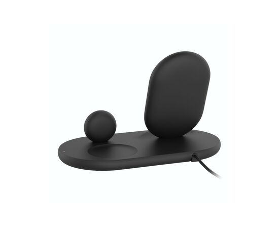 Зарядное устройство Belkin 3-in-1 Wireless Pad/Stand/Apple Watch, black (WIZ001VFBK), изображение 3 Зарядное устройство Belkin 3-in-1 Wireless Pad/Stand/Apple Watch, black (WIZ001VFBK), изображение 3