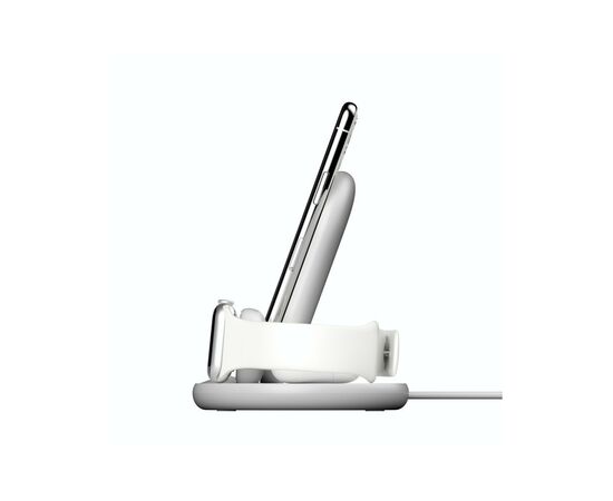 Зарядное устройство Belkin 3-in-1 Wireless Pad/Stand/Apple Watch, white (WIZ001VFWH), изображение 4 Зарядное устройство Belkin 3-in-1 Wireless Pad/Stand/Apple Watch, white (WIZ001VFWH), изображение 4