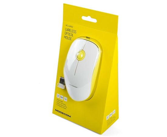 Мышка Modecom MC-WM112 Wireless Yellow-White (M-MC-WM112-290), изображение 5 Мышка Modecom MC-WM112 Wireless Yellow-White (M-MC-WM112-290), изображение 5