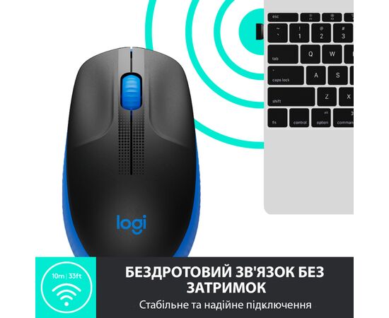 Мышка Logitech M190 Blue (910-005907), изображение 4 Мышка Logitech M190 Blue (910-005907), изображение 4