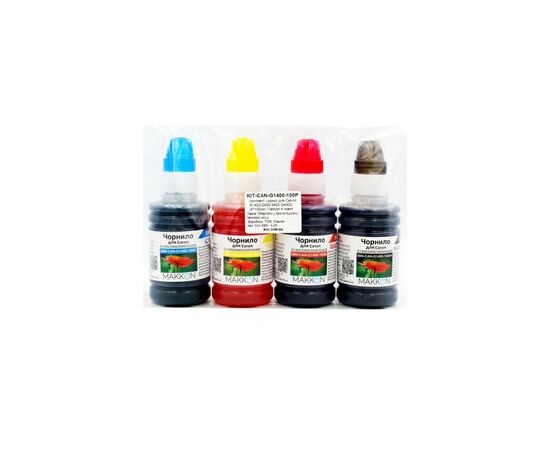 Чернила Makkon для Canon G1400/2400/3400/G4400, 4*100мл pigment (KIT-CAN-G1400-100P), изображение 2 Чернила Makkon для Canon G1400/2400/3400/G4400, 4*100мл pigment (KIT-CAN-G1400-100P), изображение 2