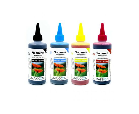 Чернила Makkon для Epson L100/L200/L300, 4*250мл (KIT-EPS-L100-250)