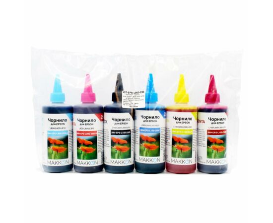 Чернила Makkon для Epson L800/L805/L810, 6*250мл (KIT-EPS-L800-250), изображение 2 Чернила Makkon для Epson L800/L805/L810, 6*250мл (KIT-EPS-L800-250), изображение 2