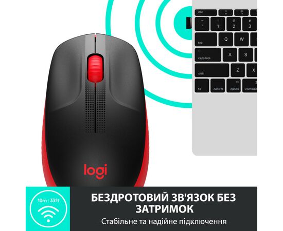 Мишка Logitech M190 Red (910-005908), зображення 4 Мишка Logitech M190 Red (910-005908), зображення 4
