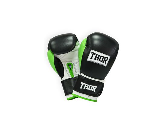 Боксерські рукавички Thor Typhoon 12oz Black/Green/White (8027/01(Leather) B/GR/W 12 oz.)