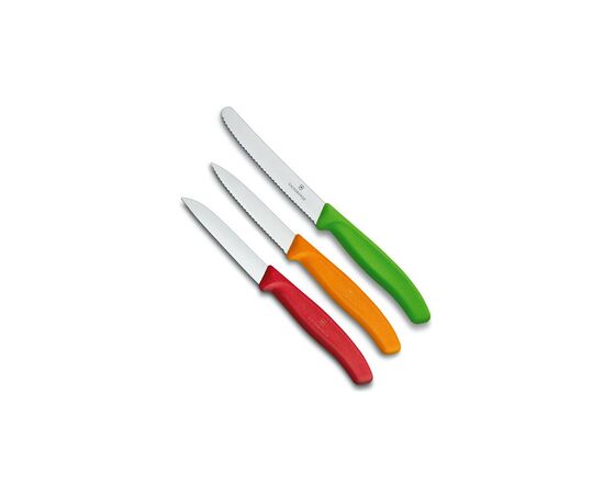Набор ножей Victorinox SwissClassic 3 шт Red, Orange. Green (6.7116.32), изображение 2 Набор ножей Victorinox SwissClassic 3 шт Red, Orange. Green (6.7116.32), изображение 2