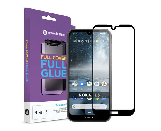 Стекло защитное MakeFuture Nokia 1.3 Full Cover Full Glue (MGF-N13)