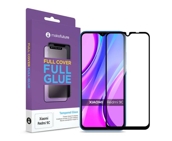 Скло захисне MakeFuture Xiaomi Redmi 9C Full Cover Full Glue (MGF-XR9C)