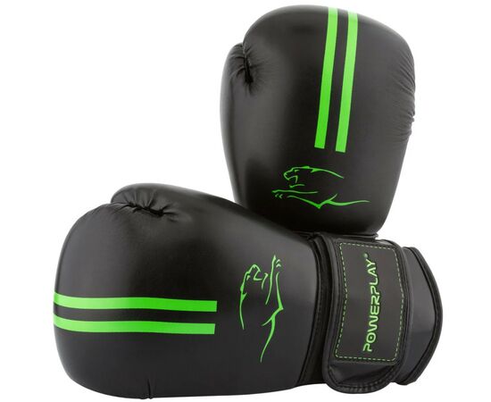 Боксерские перчатки PowerPlay 3016 12oz Black/Green (PP_3016_12oz_Black/Green), изображение 5 Боксерские перчатки PowerPlay 3016 12oz Black/Green (PP_3016_12oz_Black/Green), изображение 5