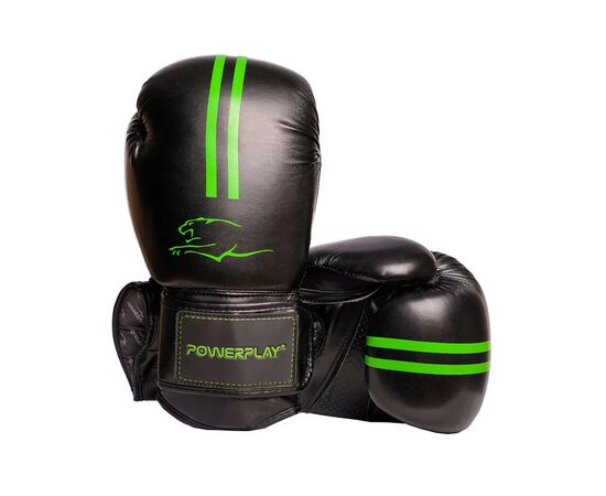 Боксерские перчатки PowerPlay 3016 12oz Black/Green (PP_3016_12oz_Black/Green)