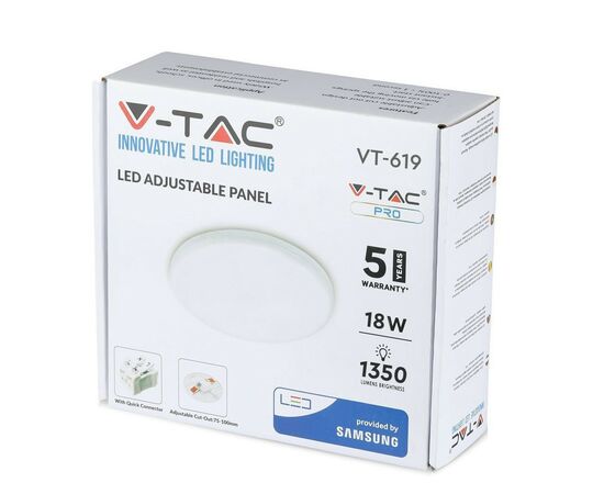 Світильник V-TAC LED18W, SKU-734, Samsung Chip, 230V, 4000К, (3800157643030), зображення 9 Світильник V-TAC LED18W, SKU-734, Samsung Chip, 230V, 4000К, (3800157643030), зображення 9