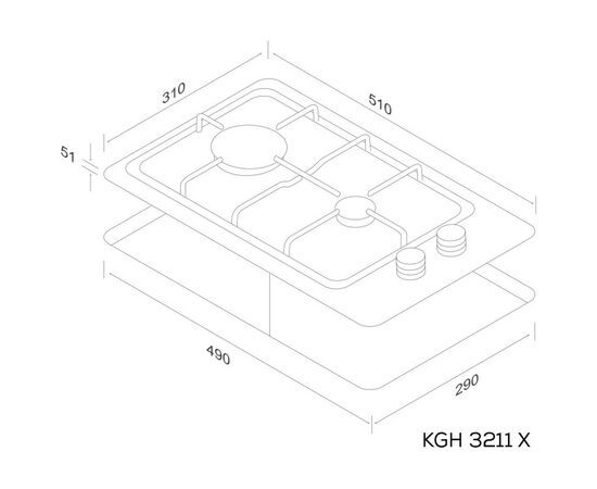 Варочная поверхность Kernau KGH 3211 X, изображение 2 Варочная поверхность Kernau KGH 3211 X, изображение 2