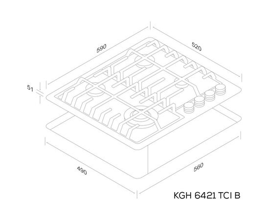 Варочная поверхность Kernau KGH 6421 TCI B, изображение 2 Варочная поверхность Kernau KGH 6421 TCI B, изображение 2