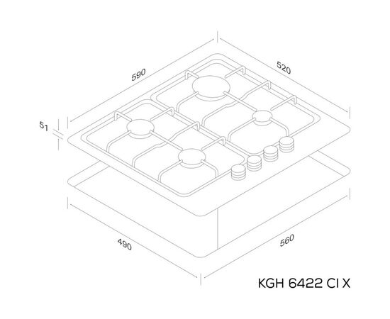Варочная поверхность Kernau KGH 6422 TCI X FLAT, изображение 2 Варочная поверхность Kernau KGH 6422 TCI X FLAT, изображение 2