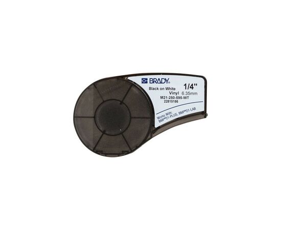 Стрічка для принтера етикеток Brady M21-250-595-WT, vinyl, 6.35mm/6.4m. Black on White (M21-250-595-WT)