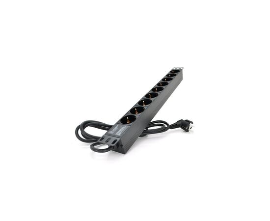 Силовой блок 19" 9 розеток, кабель 1.8м, алюм. корпус Pipo (PP9PDUGR)