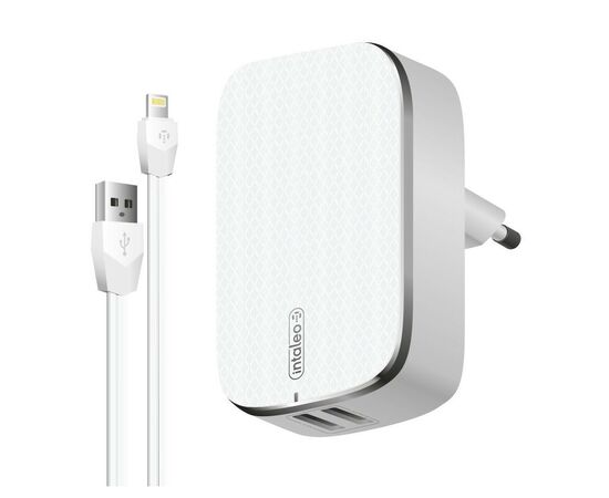 Зарядное устройство Intaleo TCG242 (2USB2,4A) + Lightning cable white (1283126477454)