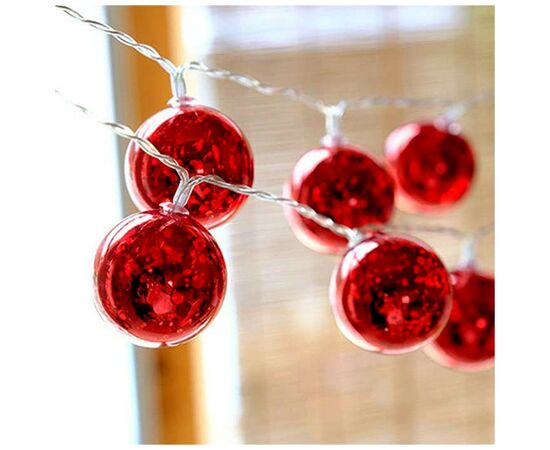 Гирлянда ColorWay Светодиодная Christmas lights ball 6 см 10 LED 1.5 м USB Red (CW-MC-LB10U), изображение 2 Гирлянда ColorWay Светодиодная Christmas lights ball 6 см 10 LED 1.5 м USB Red (CW-MC-LB10U), изображение 2
