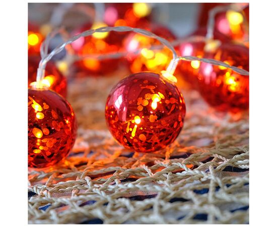 Гирлянда ColorWay Светодиодная Christmas lights ball 6 см 10 LED 1.5 м USB Red (CW-MC-LB10U), изображение 6 Гирлянда ColorWay Светодиодная Christmas lights ball 6 см 10 LED 1.5 м USB Red (CW-MC-LB10U), изображение 6