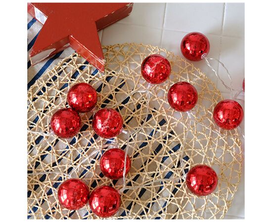 Гирлянда ColorWay Светодиодная Christmas lights ball 6 см 10 LED 1.5 м USB Red (CW-MC-LB10U), изображение 7 Гирлянда ColorWay Светодиодная Christmas lights ball 6 см 10 LED 1.5 м USB Red (CW-MC-LB10U), изображение 7